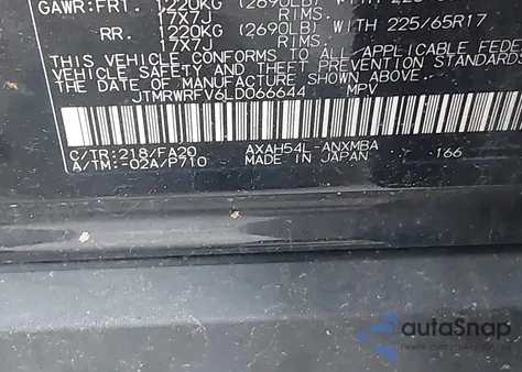 2020 Toyota Rav4 Hybrid Xle из США, поврежденный, VIN JTMRWRFV6LD066644